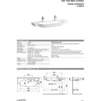 Laufen The New Classic Wastafel 120x48x7,5 cm Wit