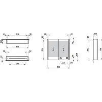 Laufen Frame 25 Spiegelschrank, Beleuchtung senkrecht, Anschlag aussen, 750x800, Ambiente Licht