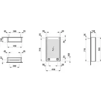 Laufen Frame 25 Spiegelschrank, Beleuchtung senkrecht, Anschlag links, 750x150x450