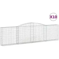 vidaXL Gabionen mit Hochbogen 10Stk. 400x30x100/120cm Verzinktes Eisen