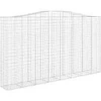 vidaXL Gabione mit Hochbogen 400x50x220/240 cm Verzinktes Eisen