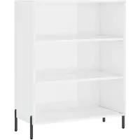 vidaXL Regalschrank Hochglanz-Weiß 69,5x32,5x90 cm Holzwerkstoff
