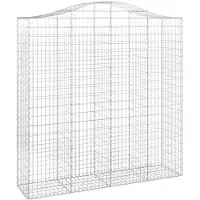 vidaXL Gabione mit Hochbogen 200x50x200/220 cm Verzinktes Eisen