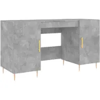 vidaXL Schreibtisch Betongrau 140x50x75 cm Holzwerkstoff