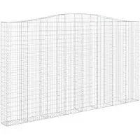 vidaXL Gabione mit Hochbogen 400x30x220/240 cm Verzinktes Eisen