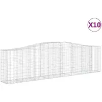 vidaXL Gabionen mit Hochbogen 10 Stk 400x50x100/120cm Verzinktes Eisen