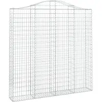 vidaXL Gabione mit Hochbogen 200x30x200/220 cm Verzinktes Eisen