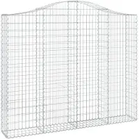 vidaXL Gabione mit Hochbogen 200x30x160/180 cm Verzinktes Eisen