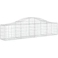 vidaXL Gabione mit Hochbogen 200x30x40/60 cm Verzinktes Eisen