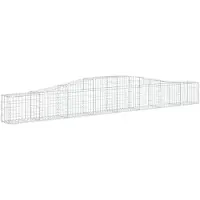 vidaXL Gabione mit Hochbogen 400x30x40/60 cm Verzinktes Eisen