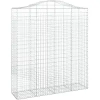 vidaXL Gabione mit Hochbogen 200x50x220/240 cm Verzinktes Eisen