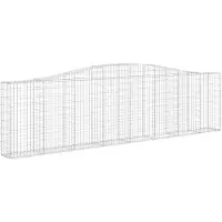 vidaXL Gabione mit Hochbogen 400x30x100/120 cm Verzinktes Eisen