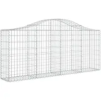vidaXL Gabione mit Hochbogen 200x30x80/100 cm Verzinktes Eisen