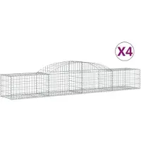 vidaXL Gabionen mit Hochbogen 4 Stk. 300x50x40/60 cm Verzinktes Eisen