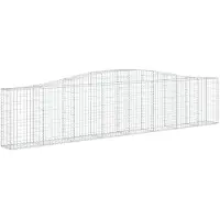 vidaXL Gabione mit Hochbogen 400x30x80/100 cm Verzinktes Eisen