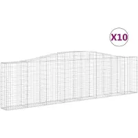 vidaXL Gabionen mit Hochbogen 10Stk. 400x30x100/120cm Verzinktes Eisen
