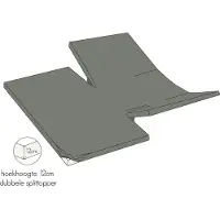 Kayori Doppeltes Split Topper Spannbettlaken Shizu Sand (Perkal)-160 x 210 cm