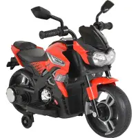 Moni Kinder Elektromotorrad Houston 1188F Musik, MP3, Scheinwerfer, Stützräder rot