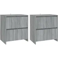 vidaXL Sideboards 2 Stk. Grau Sonoma 70x41x75 cm Holzwerkstoff