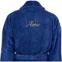 Yoursurprise Bademantel mit Namen - Damen - Blau (L/XL)