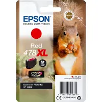 Epson Squirrel Singlepack Red 478XL Claria Photo HD Ink, Hohe (XL-) Ausbeute, Rot, Tinte auf Pigmentbasis, 10,2 ml, 1 Stück(e)