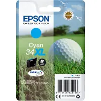 Epson Golf ball 34XL Golfball DURABrite Ultra Single Cyan Tinte, High (L) Yield, Cyan, 10,8 ml, 1 Stück(e), 950 Seiten, Einzelpackung