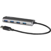 I-Tec Metal Superspeed USB 3.0 4-Port Hub, USB 3.2 Gen 1 (3.1 Gen 1) Type-A, USB 3.2 Gen 1 (3.1 Gen 1) Type-A, 5000 Mbit/s, Grau, Metall, 0,28 m