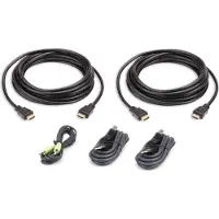 Aten 3 M USB HDMI Dual Display Secure KVM Kabel-Set, 3 m, HDMI, Schwarz, USB A, HDMI, 3.5 mm, USB B, HDMI, 3.5 mm, Männlich