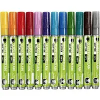 Creativ Company Glas- und Porzellanstifte Glitzer Set 12 Farben