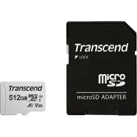 Transcend 300S, 512 GB, MicroSDXC, NAND, 95 MB/s, 40 MB/s, Class 3 (U3)