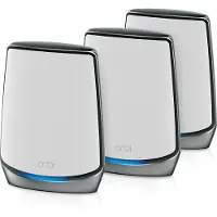 Netgear Orbi RBK853 - - WLAN-System - (Router, 2 Extender) - Netz - 1GbE, 2.5GbE - Wi-Fi 5, Wi-Fi 6 - Drei-Band