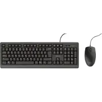 Trust Primo, Kabelgebunden, USB, Membran Key Switch, AZERTY, Schwarz, Maus enthalten