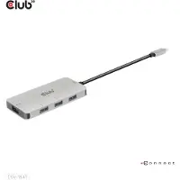 Club 3D CLUB3D 4-Port USB-A Hub for USB-C – 10Gbps Fast Transfer, USB 3.2 Gen 2 (3.1 Gen 2) Type-C, USB 3.2 Gen 2 (3.1 Gen 2) Type-A, 10000 Mbit/s, Schwarz, Silber, Rundkabel, 0,262 m