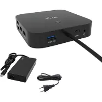ITEC i-tec USB-C HDMI DP Docking Station with Power Delivery 65W + Universal Charger 77 W, Kabelgebunden, USB 3.2 Gen 1 (3.1 Gen 1) Type-C, 65 W, 3,5 mm, 10,100,1000 Mbit/s, Schwarz