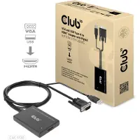 Club 3D CLUB3D VGA and USB Type-A to HDMI Adapter with Pigtail M/F 0.6m/1.97ft 28AWG
