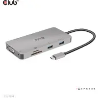 Club 3D USB GEN1 TYPE-C 9-IN-1 HUB WITH HDMI VGA 2X TYPE-A RJ45 SD/MICRO SD CARD SLOTS AND FEMALEPORT Digital/Daten Digital/Display/Video Netzwerk (CSV-1594)