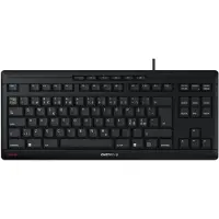 Cherry STREAM KEYBOARD TKL, Kabelgebunden, USB, Scherenschalter, QWERTY, Schwarz