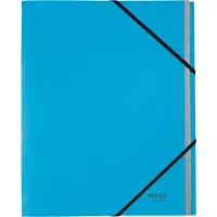 Leitz Sammelmappe Recycle, A4, 12 Fächer mit Blanko-Taben, Inhaltsverzeichnis, Gummibandverschluss, 100 % recycelbar, Karton, blau