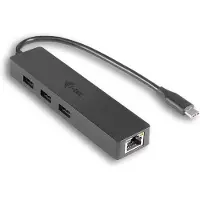ITEC i-tec Advance USB-C Slim Passive HUB 3 Port + Gigabit Ethernet Adapter, Schwarz, LAN, ASIX AS88179, 125 mm, 29 mm, 15 mm