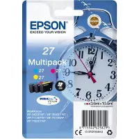 Epson Alarm clock Multipack 3-colour 27 DURABrite Ultra Ink, Standardertrag, Cyan, Magenta, Gelb, Tinte auf Pigmentbasis, 3,6 ml, 1 Stück(e), Multipack