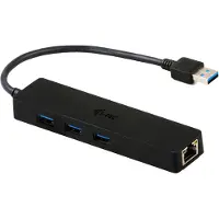 I-Tec Advance USB 3.0 Slim HUB 3 Port + Gigabit Ethernet Adapter, Schwarz, VIA VL813, ASIX AS88179, 123 mm, 29 mm, 19 mm, 50 g