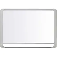 BI-Office Mastervision magnetisches Whiteboard, hellgrau glänzender Rahmen, 120x90cm