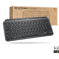 Logitech Master MX Keys Mini For Business, Kabellos, RF Wireless + Bluetooth, Scherenschalter, QWERTY, LED, Graphit