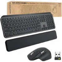 Logitech Master MX Keys Combo for Bussiness, Kabellos, RF Wireless + Bluetooth, Scherenschalter, QWERTY, LED, Graphit
