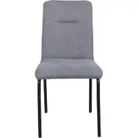 Möbilia Esszimmerstuhl 2er Set | Bezug Stoff | Gestell Stahl matt | B 44,5 x T 55,5 x H 87 cm | hellgrau-schwarz | 17020000 | Serie STUHL