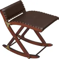 Medosan Beinschaukel | Beinwippe | Relaxschaukel | zusammenklappbar | Massivholz | mit hochwertigem Kunstleder-Bezug | 3fach höhenverstellbar