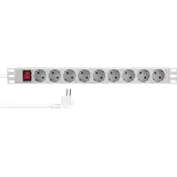 Logilink 19" Steckdosenleiste 9-fach mit Schalter grau