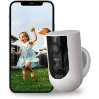 Calex Smart Security Sicherheitskamera, Kabellose Akku-Kamera, 2K, WLAN, mit Bewegungserkennung, für Außenbereich