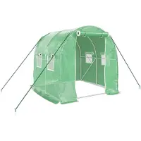 vidaXL Gewächshaus mit Stahlrahmen Grün 4 m² 2x2x2 m