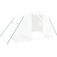 vidaXL Gewächshaus mit Stahlrahmen Weiß 6 m² 3x2x2 m